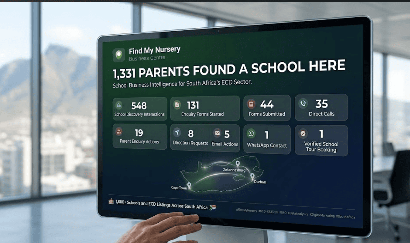 Find My Nursery Business Centre dashboard overview
